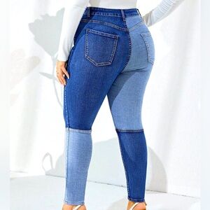 Two-Tone Skinny Jeans